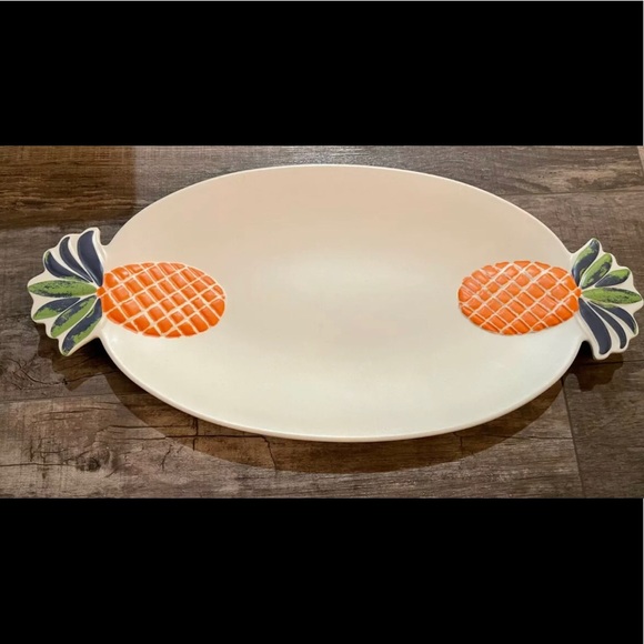 New Opalhouse Pineapple Icon Design Melamine/Bamboo Serving Platter 21" X 10" - Picture 4 of 5